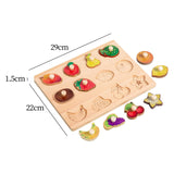 Wooden Shape Peg Puzzle Activity Fine Motor Skill for Toddlers Baby Children fruit