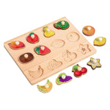 Wooden Shape Peg Puzzle Activity Fine Motor Skill for Toddlers Baby Children fruit