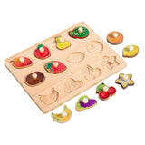 Wooden Shape Peg Puzzle Activity Fine Motor Skill for Toddlers Baby Children fruit