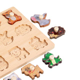 Wooden Shape Peg Puzzle Activity Fine Motor Skill for Toddlers Baby Children animal