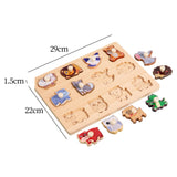 Wooden Shape Peg Puzzle Activity Fine Motor Skill for Toddlers Baby Children animal