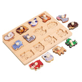 Wooden Shape Peg Puzzle Activity Fine Motor Skill for Toddlers Baby Children animal