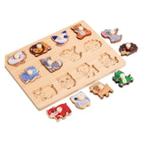 Wooden Shape Peg Puzzle Activity Fine Motor Skill for Toddlers Baby Children animal