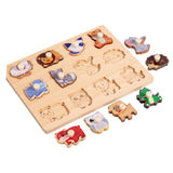 Wooden Shape Peg Puzzle Activity Fine Motor Skill for Toddlers Baby Children animal