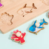 Wooden Shape Peg Puzzle Activity Fine Motor Skill for Toddlers Baby Children marine