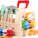 Wooden Tool Set Role Play Tool Box Toys for Children Toddlers Birthday Gifts