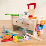 Wooden Tool Set Role Play Tool Box Toys for Children Toddlers Birthday Gifts