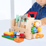 Wooden Tool Set Role Play Tool Box Toys for Children Toddlers Birthday Gifts