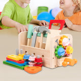 Wooden Tool Set Role Play Tool Box Toys for Children Toddlers Birthday Gifts