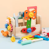 Wooden Tool Set Role Play Tool Box Toys for Children Toddlers Birthday Gifts