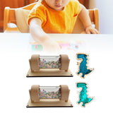 Busy Board Part Kids Instrument Sequined Dinosaur for Boy Girl Kids Toddlers Dinosaur Blue