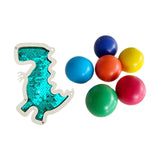 6Pcs Montessori Wooden Rainbow Balls with Dinosaur Sequins Board Educational Dinosaur Green