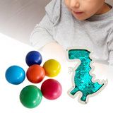 6Pcs Montessori Wooden Rainbow Balls with Dinosaur Sequins Board Educational Dinosaur Green