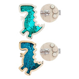 2Pcs Activity Board Accessory Part Gear Latch Busy Board Boys Girls Children dinosaur blue