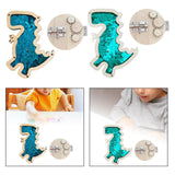 2Pcs Activity Board Accessory Part Gear Latch Busy Board Boys Girls Children dinosaur blue