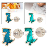 2Pcs Activity Board Accessory Part Gear Latch Busy Board Boys Girls Children dinosaur blue