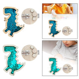 2Pcs Activity Board Accessory Part Gear Latch Busy Board Boys Girls Children dinosaur blue