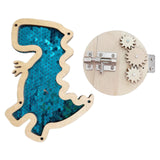 2Pcs Activity Board Accessory Part Gear Latch Busy Board Boys Girls Children dinosaur blue