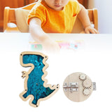 2Pcs Activity Board Accessory Part Gear Latch Busy Board Boys Girls Children dinosaur blue