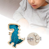 2Pcs Activity Board Accessory Part Gear Latch Busy Board Boys Girls Children dinosaur blue