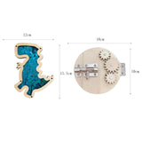 2Pcs Activity Board Accessory Part Gear Latch Busy Board Boys Girls Children dinosaur blue