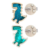 2Pcs Activity Board Accessory Part Gear Latch Busy Board Boys Girls Children dinosaur blue