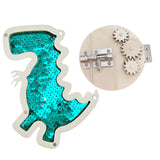 2Pcs Activity Board Accessory Part Gear Latch Busy Board Boys Girls Children Green dinosaur