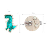 2Pcs Activity Board Accessory Part Gear Latch Busy Board Boys Girls Children Green dinosaur