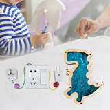 2 Pieces Activity Board Accessory Part Sensory Board Parts Boys Travel dinosaur blue