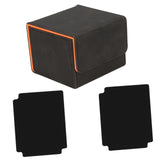 Card Deck Box Sleeved Cards Holder Premium Portable Display Playing Card Box Grid Black Orange