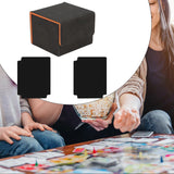 Card Deck Box Sleeved Cards Holder Premium Portable Display Playing Card Box Grid Black Orange