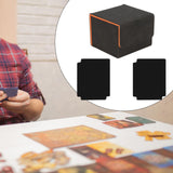 Card Deck Box Sleeved Cards Holder Premium Portable Display Playing Card Box Grid Black Orange