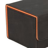 Card Deck Box Sleeved Cards Holder Premium Portable Display Playing Card Box Grid Black Orange