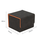 Card Deck Box Sleeved Cards Holder Premium Portable Display Playing Card Box Grid Black Orange