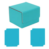 Card Deck Box Sleeved Cards Holder Premium Portable Display Playing Card Box Grid Light Blue