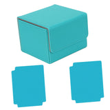 Card Deck Box Sleeved Cards Holder Premium Portable Display Playing Card Box Grid Light Blue