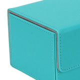 Card Deck Box Sleeved Cards Holder Premium Portable Display Playing Card Box Grid Light Blue