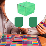 Card Deck Box Sleeved Cards Holder Premium Portable Display Playing Card Box Grid Light Green