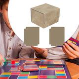 Card Deck Box Sleeved Cards Holder Premium Portable Display Playing Card Box Grid Brown