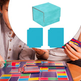 Card Deck Box Sleeved Cards Holder Premium Portable Display Playing Card Box Plaid Light Blue