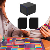 Card Deck Box Sleeved Cards Holder Premium Portable Display Playing Card Box Plaid Black Blue