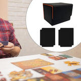 Card Deck Box Sleeved Cards Holder Premium Portable Display Playing Card Box Plaid Black Orange