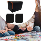 Card Deck Box Sleeved Cards Holder Premium Portable Display Playing Card Box Plaid Black Orange