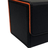 Card Deck Box Sleeved Cards Holder Premium Portable Display Playing Card Box Plaid Black Orange