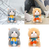 Cartoon Hamster Doll Soft Plush Hamster Stuffed Animal Toy for Children Kids Gray