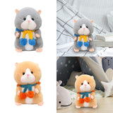 Cartoon Hamster Doll Soft Plush Hamster Stuffed Animal Toy for Children Kids Gray