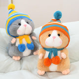 Cartoon Hamster Doll Soft Plush Hamster Stuffed Animal Toy for Children Kids Gray