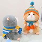 Cartoon Hamster Doll Soft Plush Hamster Stuffed Animal Toy for Children Kids Gray