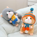 Cartoon Hamster Doll Soft Plush Hamster Stuffed Animal Toy for Children Kids Gray