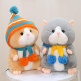 Cartoon Hamster Doll Soft Plush Hamster Stuffed Animal Toy for Children Kids Gray